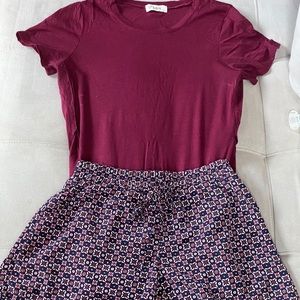Cute cotton top & Patterned shorts